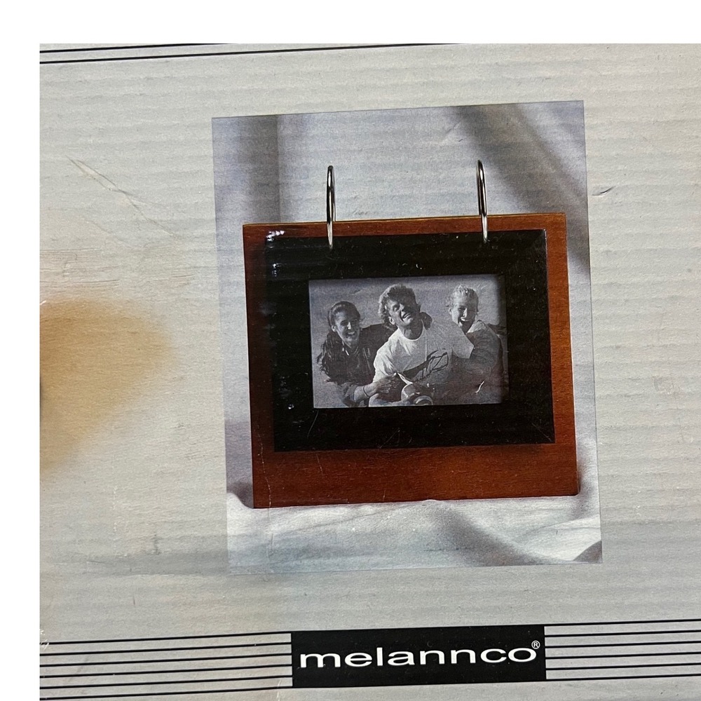 Melannco Flip Photo Frame - Wood Desk Stand - 4x6 photos